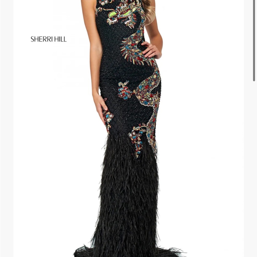 Sherri Hill Black Prom Gown - Picture 3 of 9